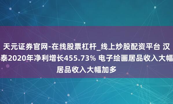 天元证券官网-在线股票杠杆_线上炒股配资平台 汉王鹏泰2020年净利增长455.73% 电子绘画居品收入大幅加多