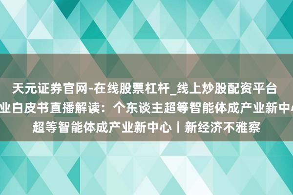 天元证券官网-在线股票杠杆_线上炒股配资平台 IDC个东谈主AI产业白皮书直播解读：个东谈主超等智能体成产业新中心丨新经济不雅察