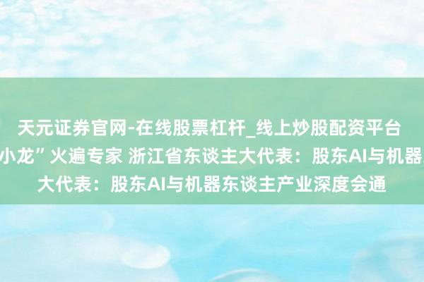 天元证券官网-在线股票杠杆_线上炒股配资平台 地方两会｜“杭州六小龙”火遍专家 浙江省东谈主大代表：股东AI与机器东谈主产业深度会通