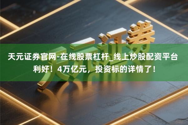 天元证券官网-在线股票杠杆_线上炒股配资平台 利好！4万亿元，投资标的详情了！
