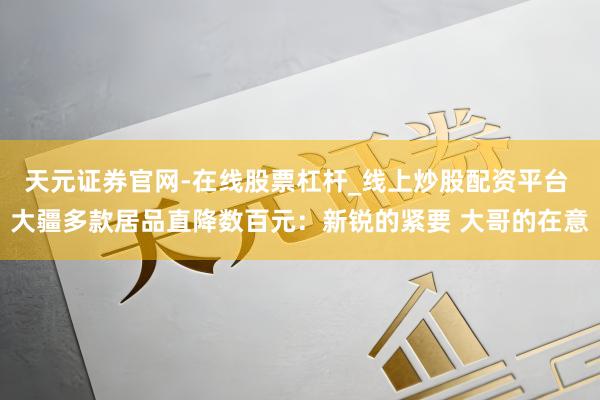 天元证券官网-在线股票杠杆_线上炒股配资平台 大疆多款居品直降数百元：新锐的紧要 大哥的在意