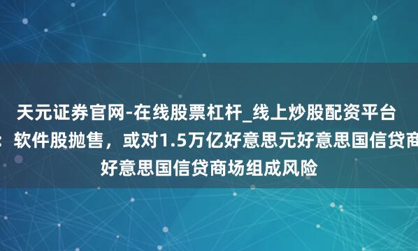 天元证券官网-在线股票杠杆_线上炒股配资平台 摩根士丹利：软件股抛售，或对1.5万亿好意思元好意思国信贷商场组成风险